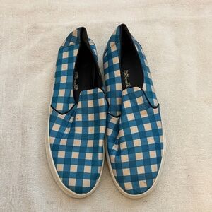Diane Von Furstenberg Blue and White Checkered Sneakers